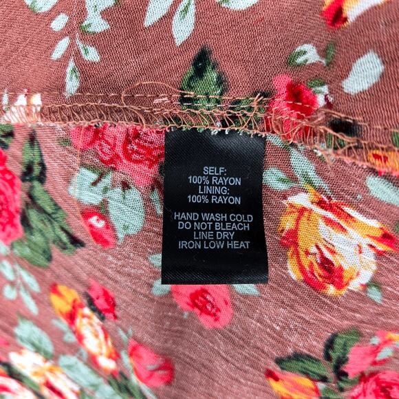 Lulus Dress Womens Small Terracotta Floral Maxi Back Zip Lined Beach Resort New - Picture 13 of 15